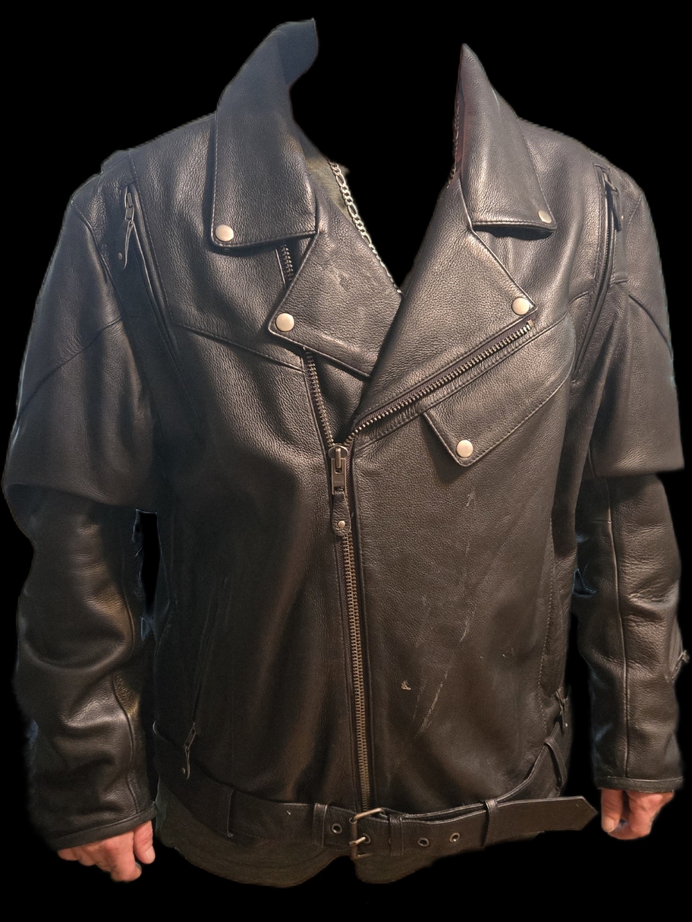 Bomber-Style Biker Jacket XXL